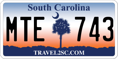 SC license plate MTE743