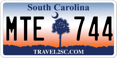 SC license plate MTE744