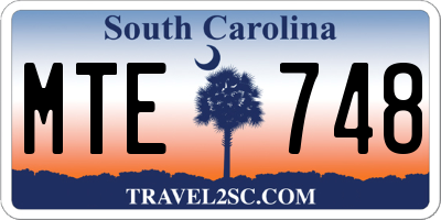SC license plate MTE748