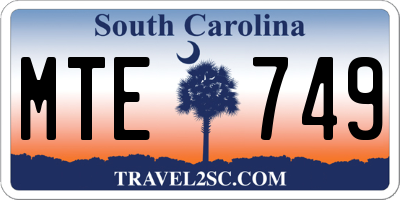 SC license plate MTE749
