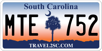 SC license plate MTE752