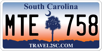 SC license plate MTE758