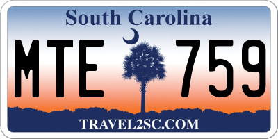 SC license plate MTE759