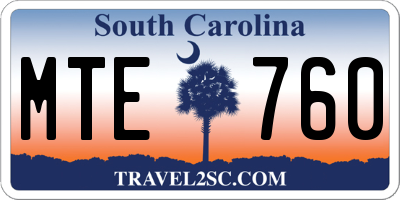 SC license plate MTE760
