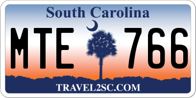 SC license plate MTE766