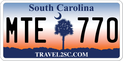 SC license plate MTE770