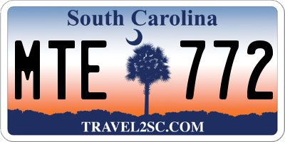 SC license plate MTE772