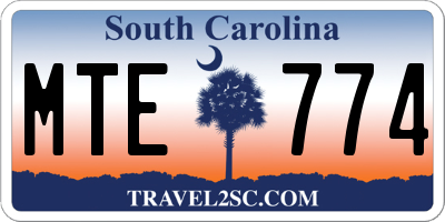 SC license plate MTE774
