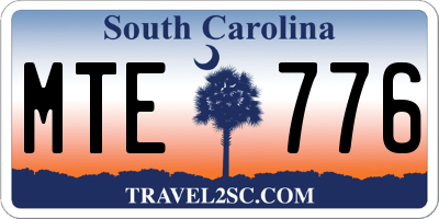 SC license plate MTE776