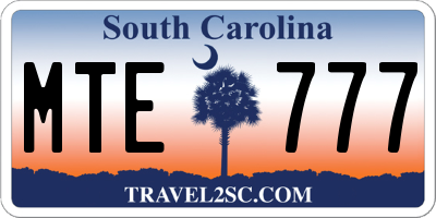 SC license plate MTE777