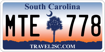 SC license plate MTE778