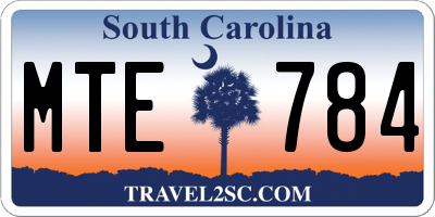 SC license plate MTE784