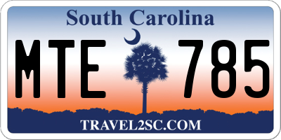 SC license plate MTE785