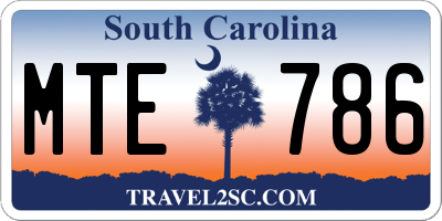 SC license plate MTE786