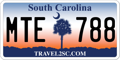 SC license plate MTE788
