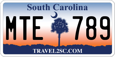 SC license plate MTE789