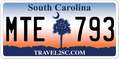 SC license plate MTE793