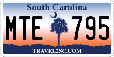 SC license plate MTE795