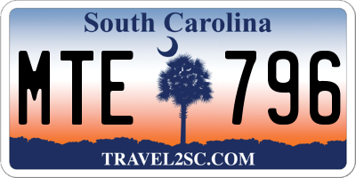 SC license plate MTE796