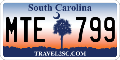 SC license plate MTE799