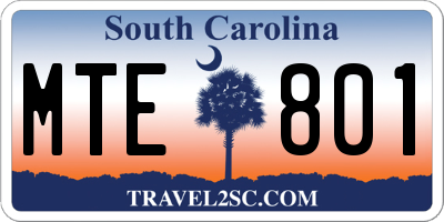 SC license plate MTE801