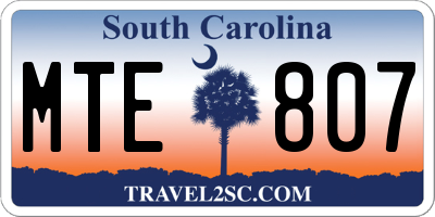 SC license plate MTE807