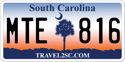 SC license plate MTE816