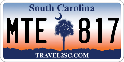 SC license plate MTE817