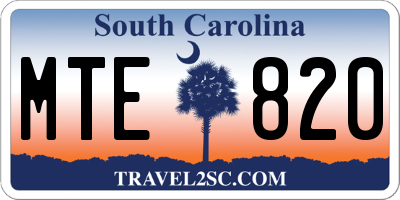 SC license plate MTE820
