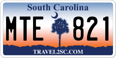SC license plate MTE821