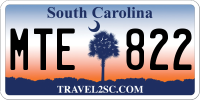 SC license plate MTE822