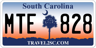 SC license plate MTE828