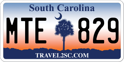 SC license plate MTE829