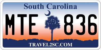 SC license plate MTE836
