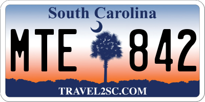 SC license plate MTE842
