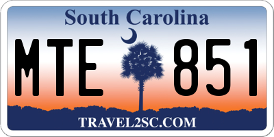 SC license plate MTE851