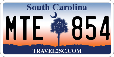 SC license plate MTE854