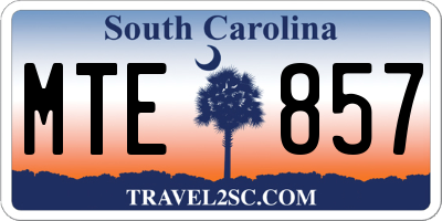 SC license plate MTE857