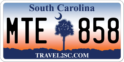 SC license plate MTE858