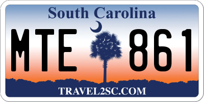 SC license plate MTE861