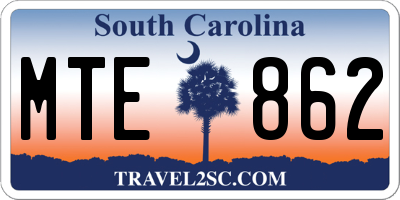 SC license plate MTE862