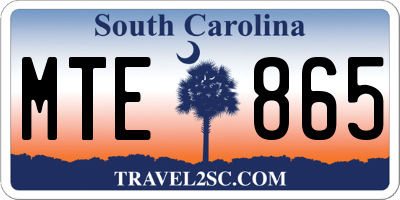 SC license plate MTE865