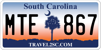 SC license plate MTE867