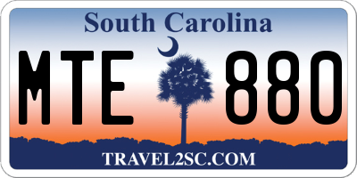SC license plate MTE880