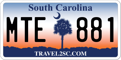 SC license plate MTE881
