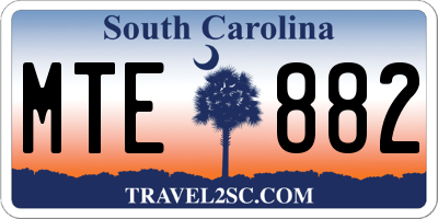 SC license plate MTE882