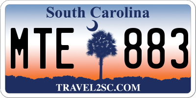 SC license plate MTE883