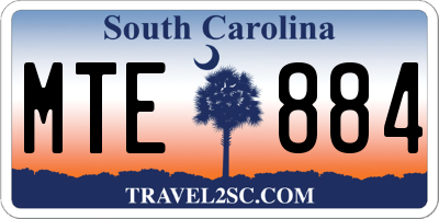 SC license plate MTE884