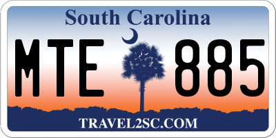 SC license plate MTE885