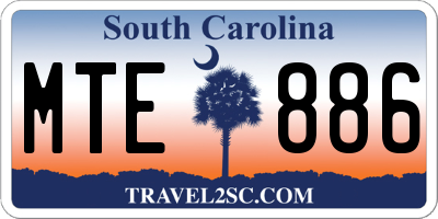 SC license plate MTE886